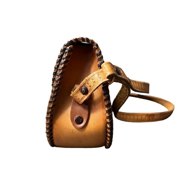 Vintage Mexican Hand Tooled Leather Handbag - Picture 6 of 12